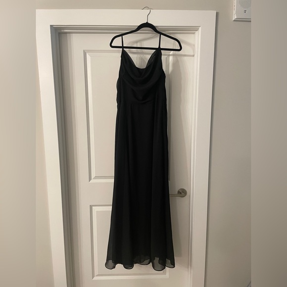 david's bridal black bridesmaid dress Elegant Lace Black Dress with Gloves SF017 main image 0